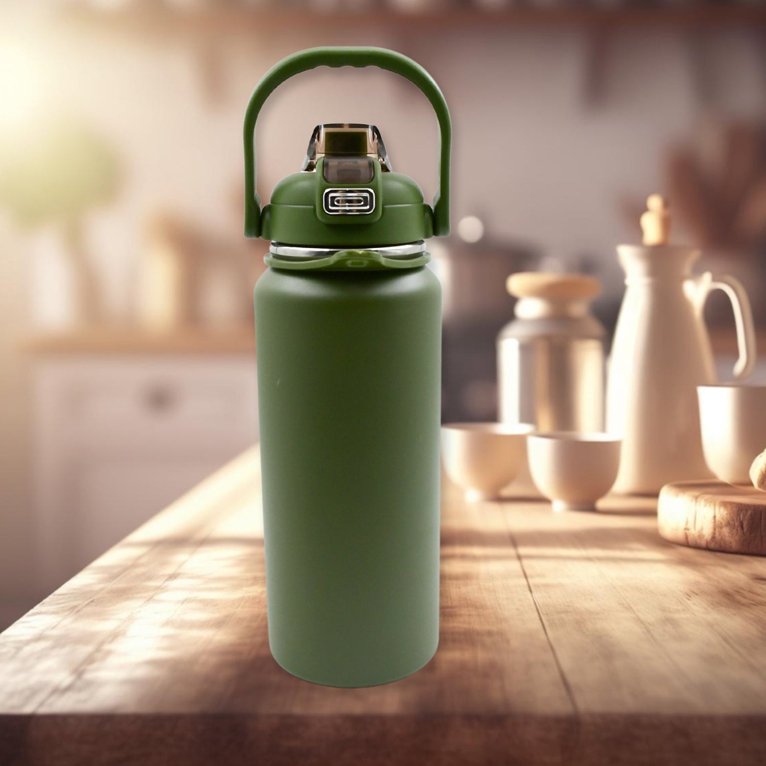 13039 Stainless Steel Water Bottle with Straw, Strap & Handle Vacuum Insulated Thermos Flask Double-Walled Coffee Thermos Flask Leak-proof Water Bottle for Sports, Fitness, Gym (1500ML) 13039 Stainless Steel Water Bottle with Straw, Strap & Handle Vacuum Insulated Thermos Flask Double-Walled Coffee Thermos Flask Leak-proof Water Bottle for Sports, Fitness, Gym (1500ML)